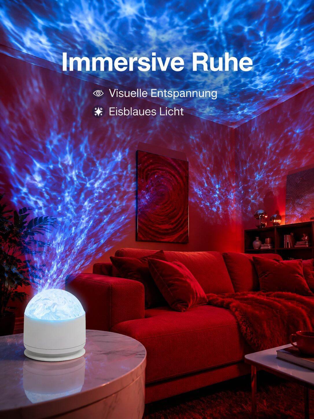 Einfache Bedienung des Aurora Wellenlicht Projektors