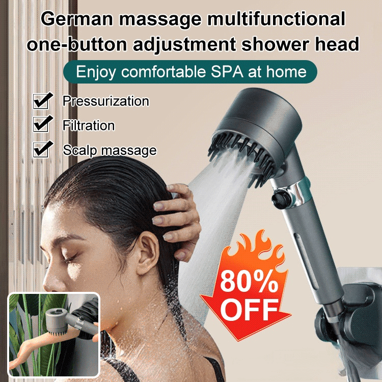 German massage multifunctional one-button adjustment shower head 