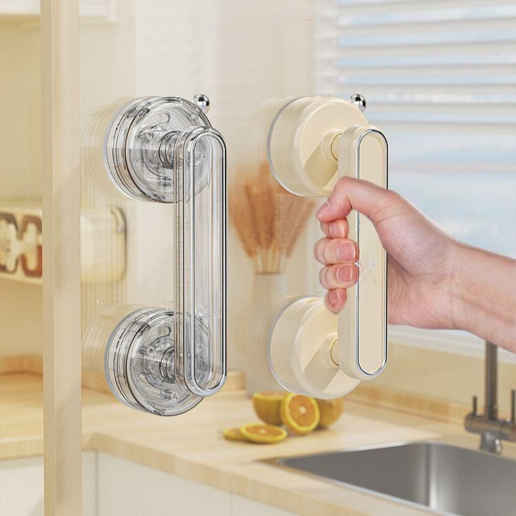 Mango de puerta corredera con ventosa fuerte, herramienta de baño práctica