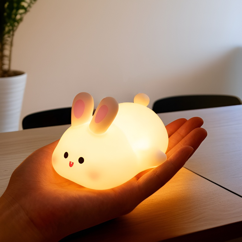 Creative Bunny Tap Lamp Kids Bedroom Bedside Night Light