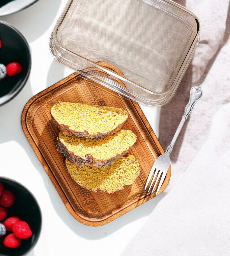 高級感溢れるガラス蓋付きデザートトレイ