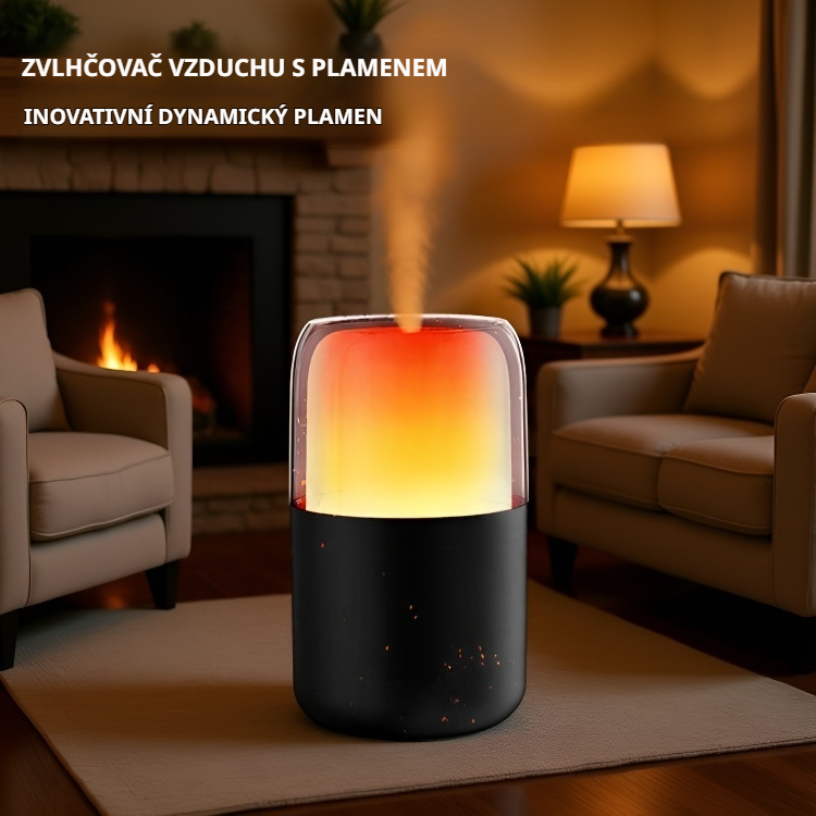  Aromatický zvlhčovač vzduchu s realistickým plamenem