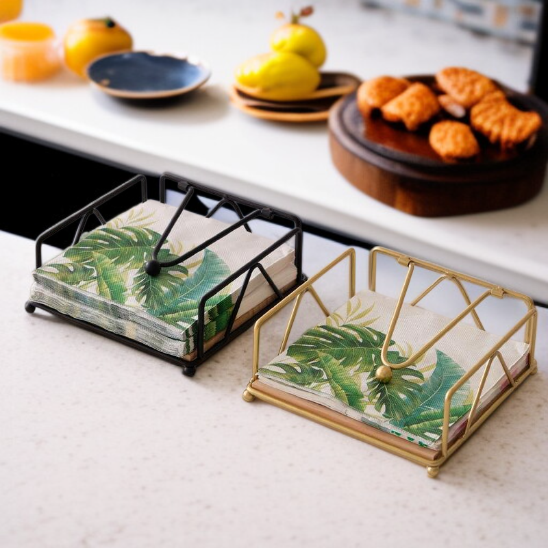 세련된 식탁용 철제 티슈 박스 사각형 홀더