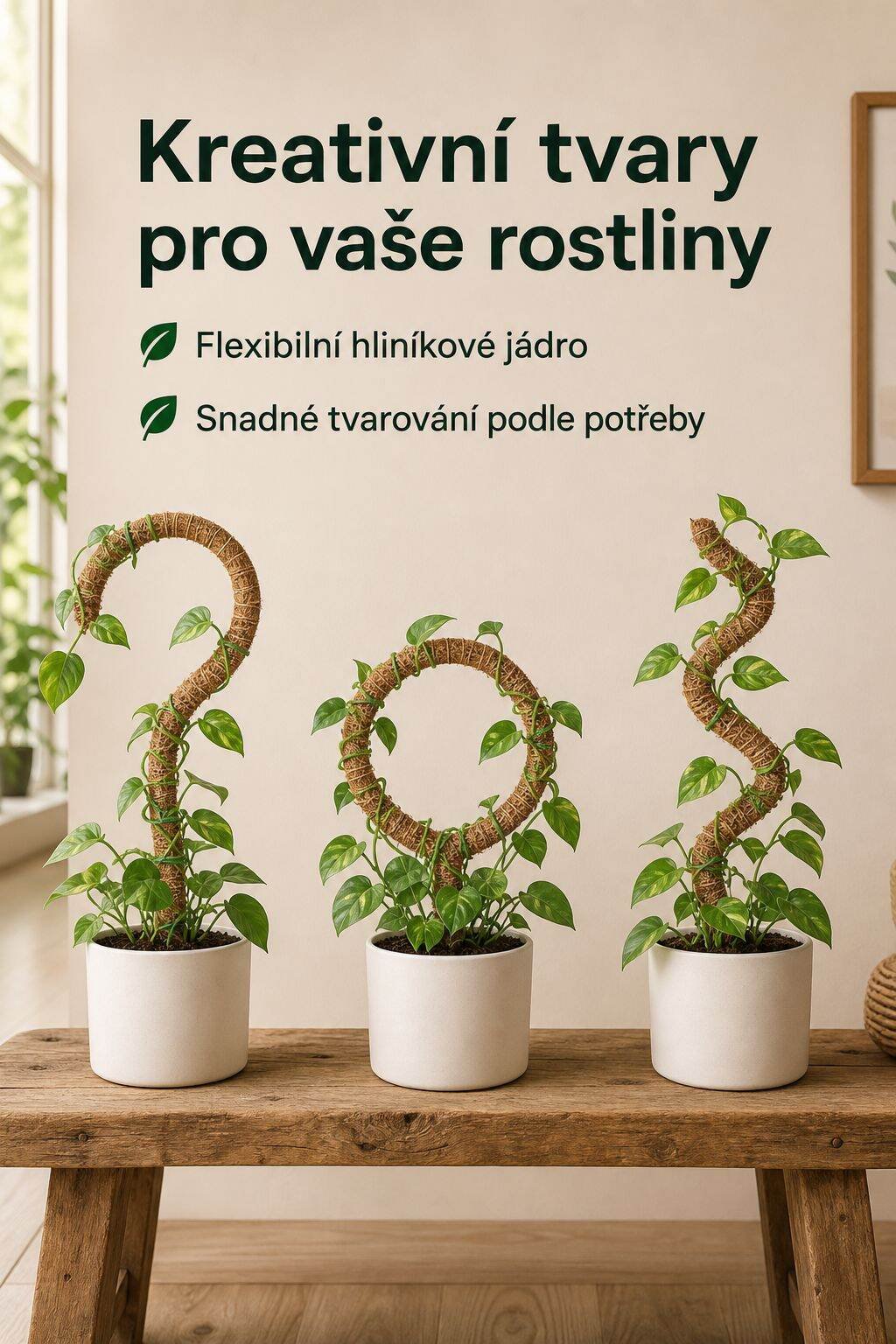 Ukázka použití opěrného sloupku v interiéru