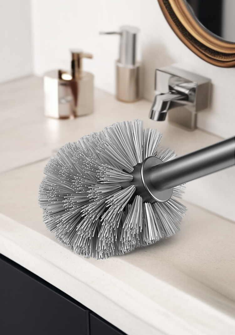 Bathroom organizer rack for toilet brush