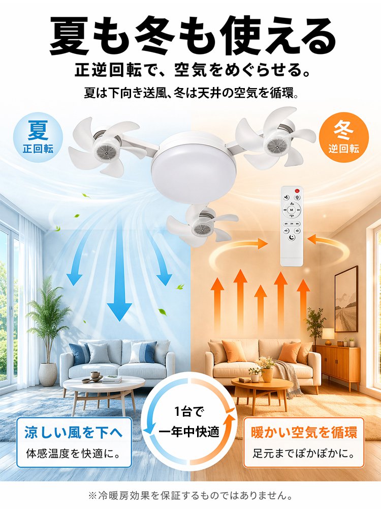 静音・調光・省エネシーリングファンライト（リモコン付き）