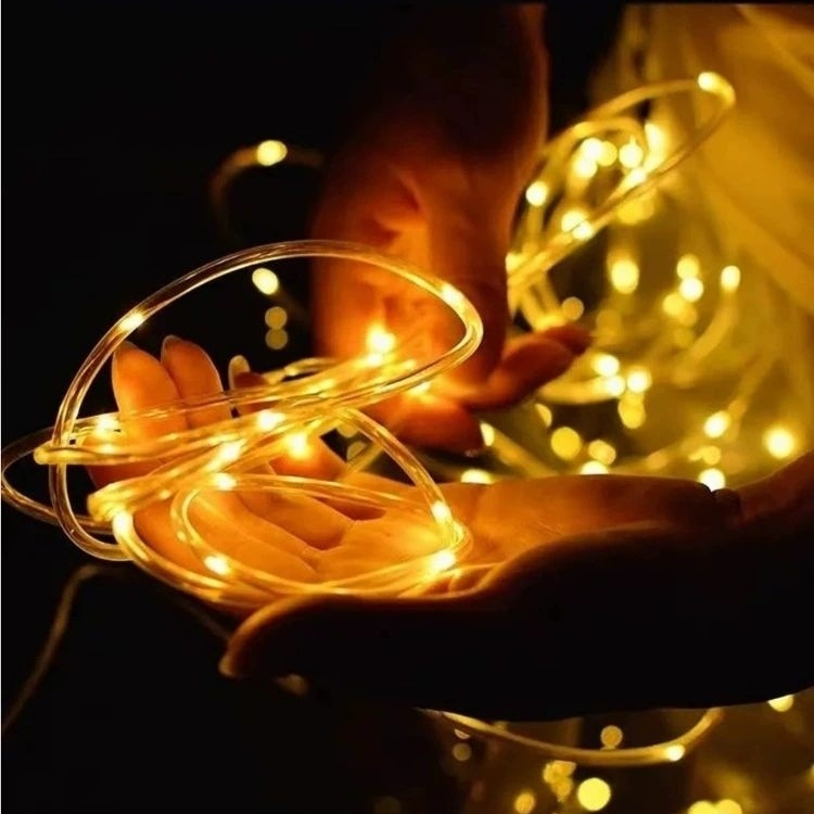 LED Solar Rohr Lichterkette Kupferdraht Garten Dekorationsleuchte