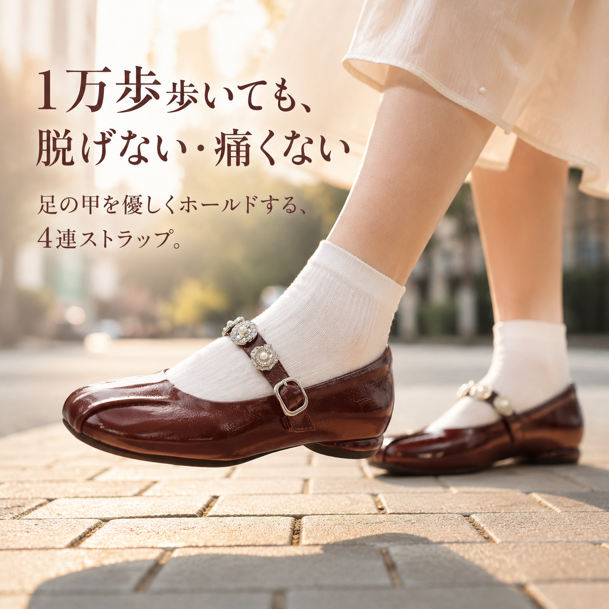 通勤風本革メリージェーンシューズ