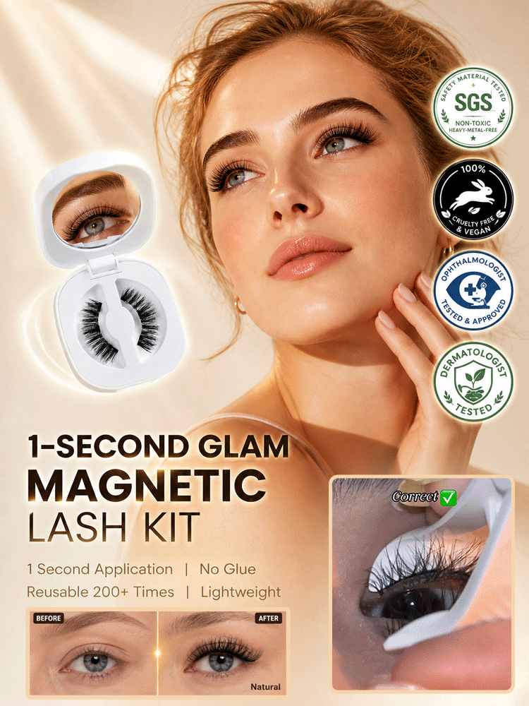 [1-Second Makeup Application & Portable Storage Box] Magnetic False Eyelash Set