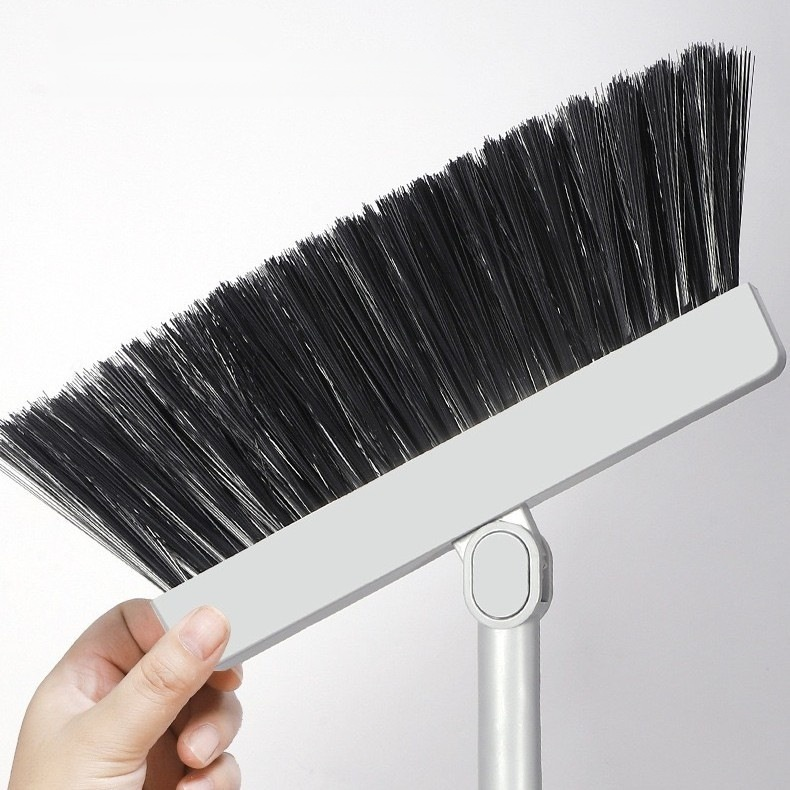 Foldaway Soft-Bristle Broom and Dustpan Set