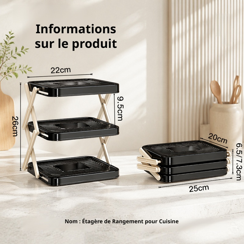 Rangement des épices sur l’étagère de cuisine multifonctionnelle