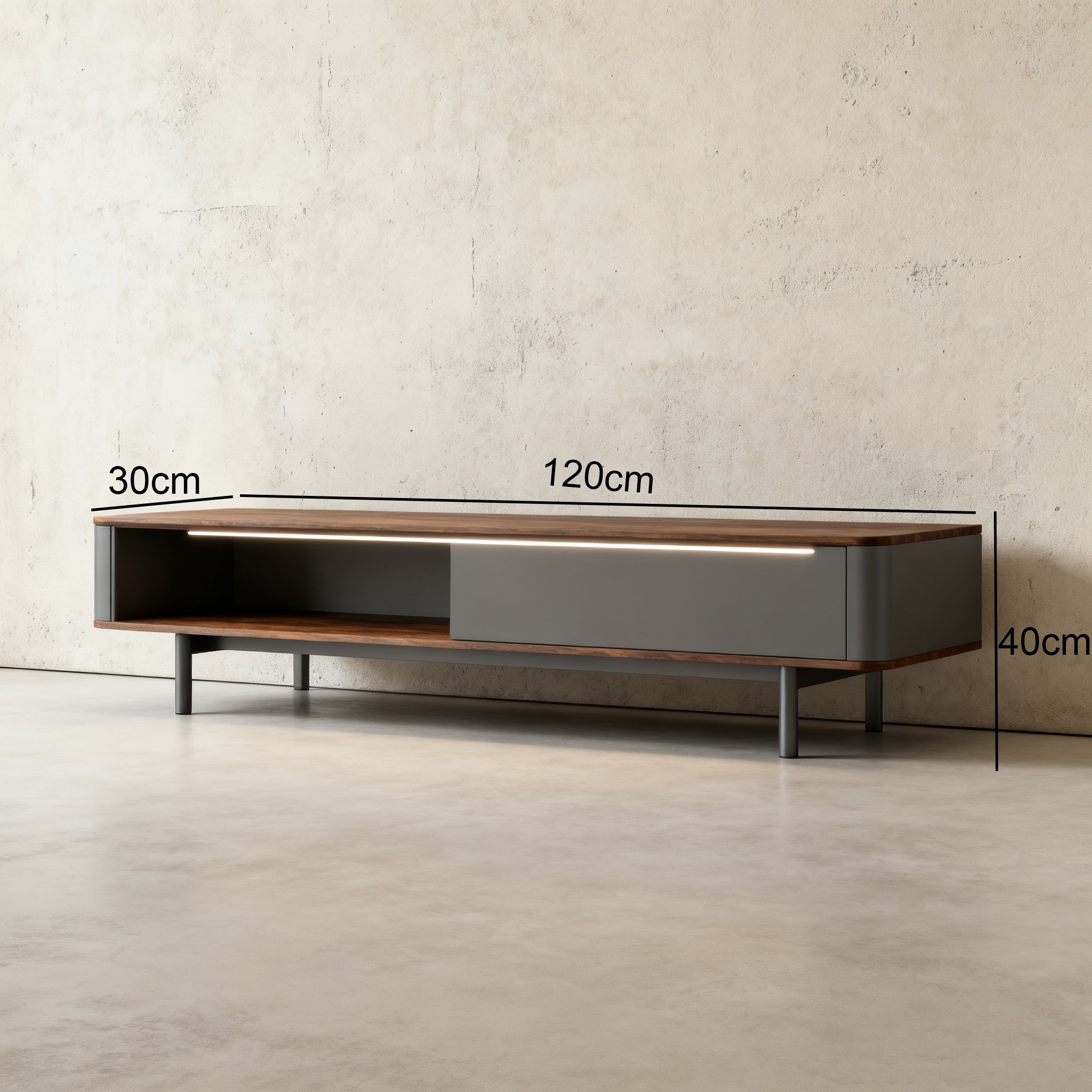 거실에 배치된 미니멀리즘 거실장