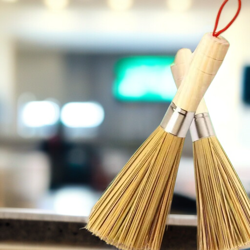 대나무 냄비와 팬 청소 브러시 – 천연 청소용