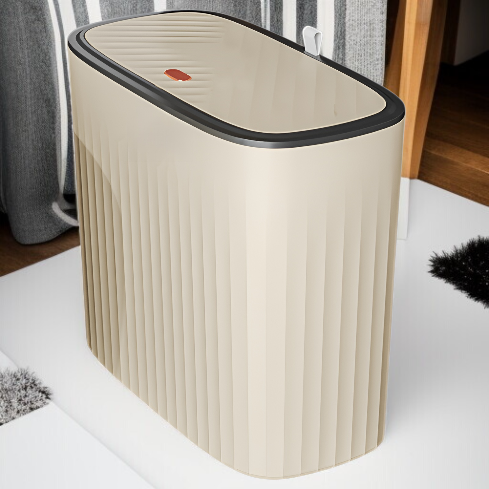 ひび割れたゴミ箱 家庭用高価値ゴミ箱 浴室トイレ 大容量ゴミ箱 カバー付き キッチン リビングルーム ゴミ箱 軽量 高級スタイル ゴミ箱