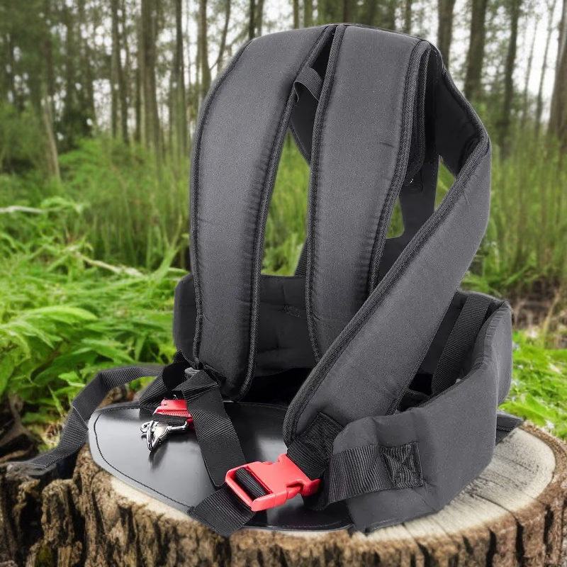 Arnés de doble hombro cómodo con panel protector para cortadora de césped