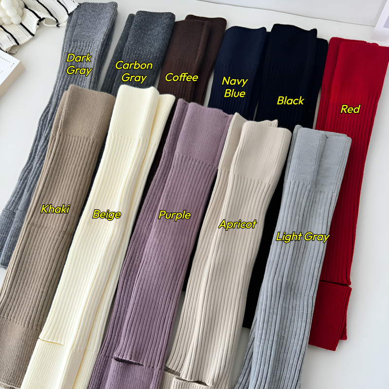 Thickened leg warmers/socks (with foot stirrups)