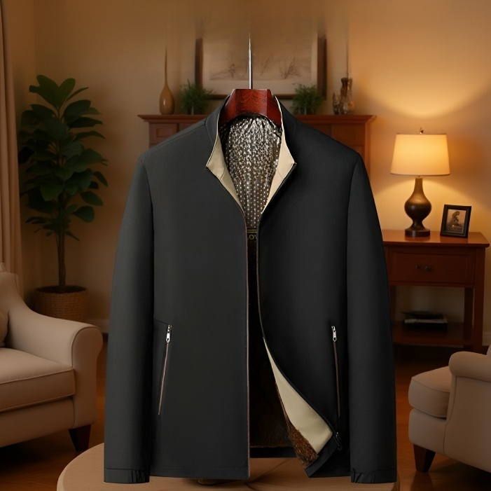 中年のお父さんのための厚いフリースジャケット