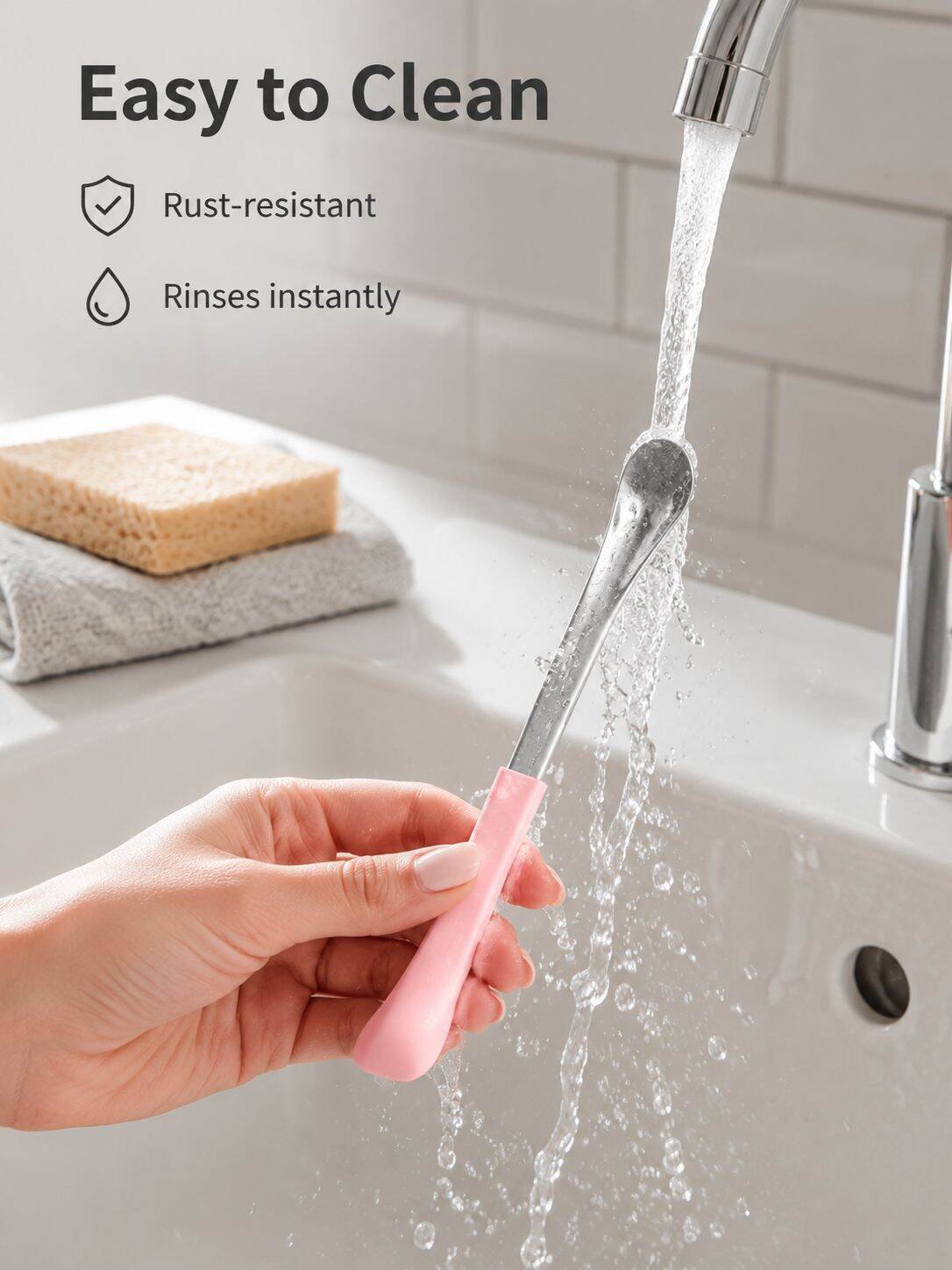 Stainless Steel Baby Spoon with Silicone Sleeves on Both Ends, Safe Feeding Spoon