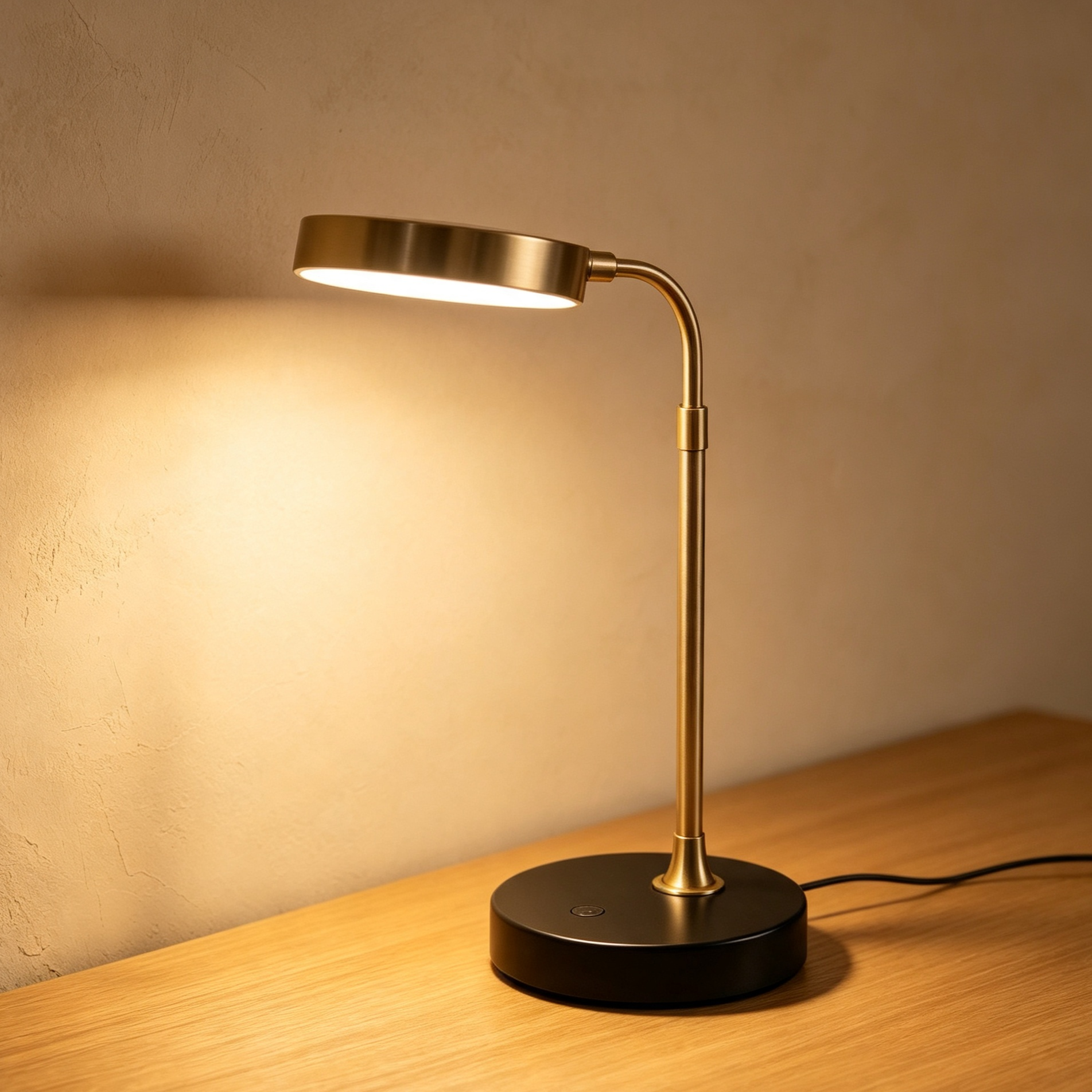 Brass bendable LED desktop lamp