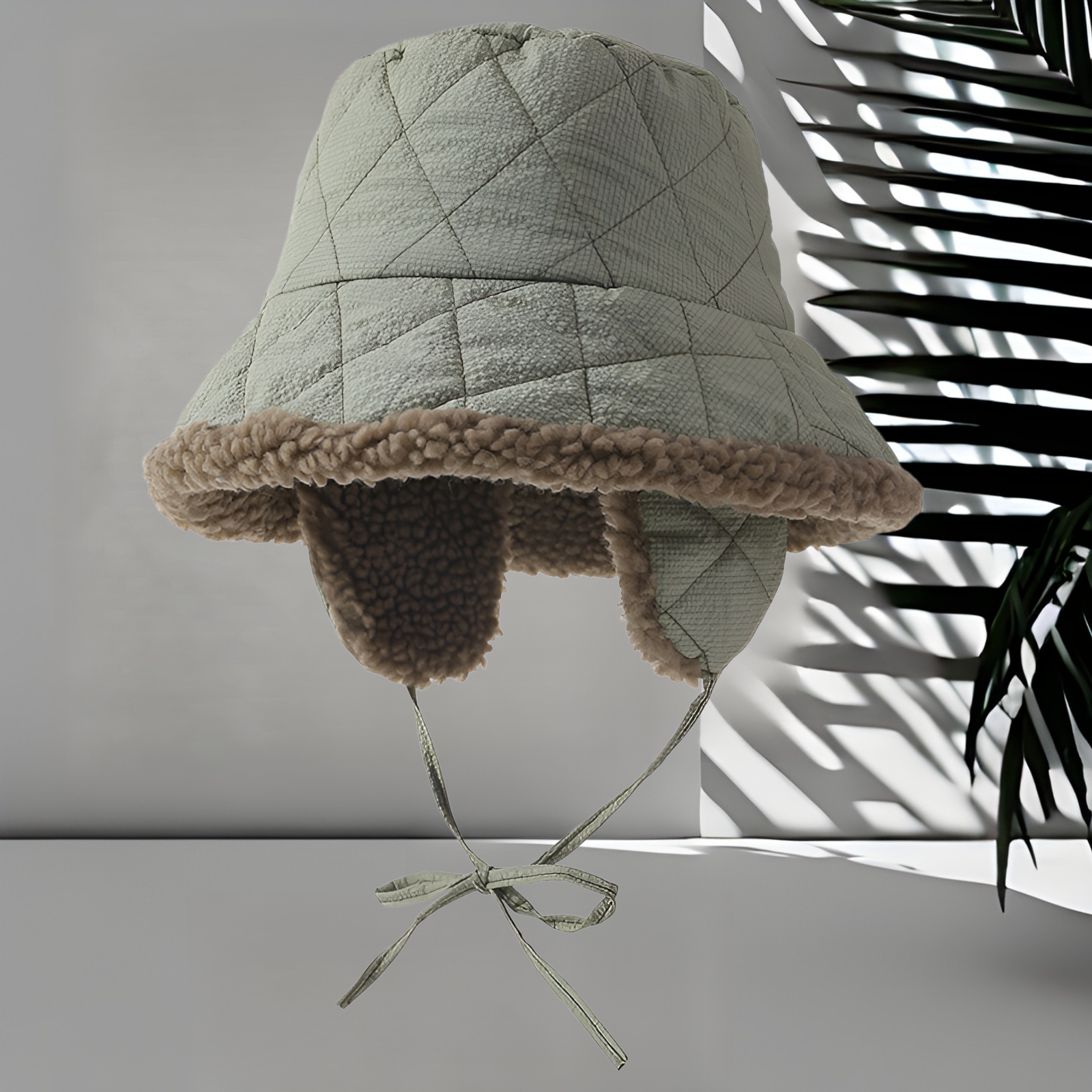 羽絨棉漁夫帽子女秋冬2025新款加厚羊羔絨保暖防風護耳盆帽顯臉小