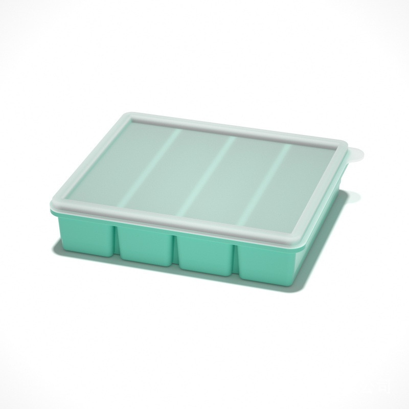 Household 4-Grid Ice Cube Tray with Lid