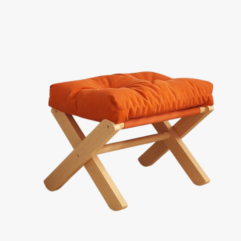 Shoe changing stool household entrance living room stool soft cushion sofa foot stool solid wood sma