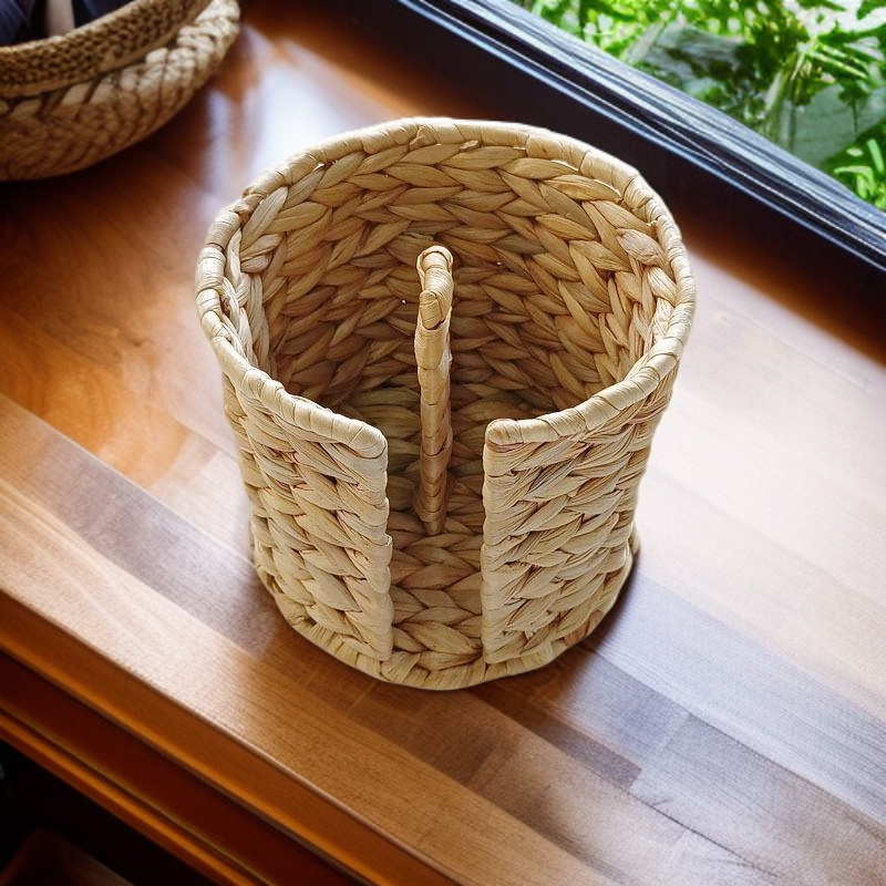  수공예 호로초 짚 종이 바구니, 밀짚 수납 바구니, 아메리칸 컨트리 스타일