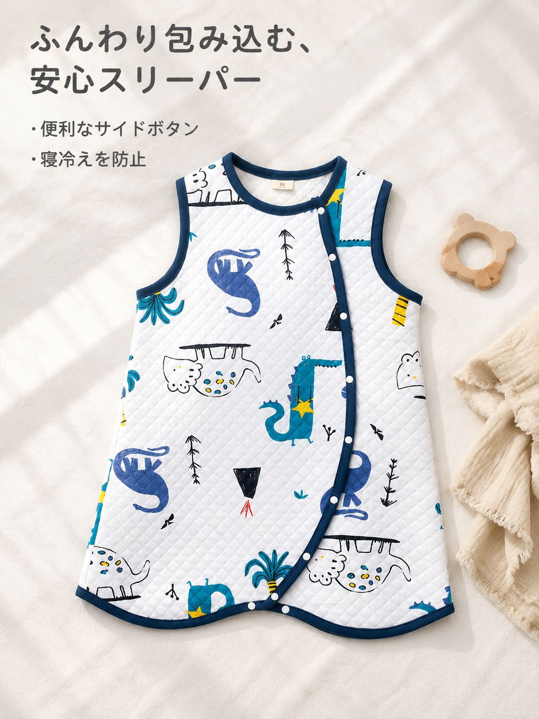 純綿の子供用スリーピングバッグ、春秋用ベビーホームウェア、幼稚園用キック防止ブランケット、ベビーベストスリーピングバッグ、夏用