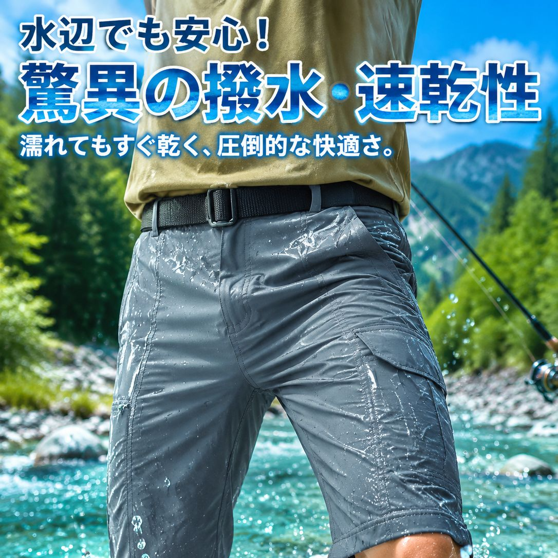 メンズ用速乾性2WAYロングパンツ