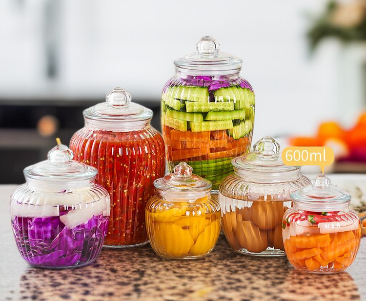 ขวดแก้วใสคุณภาพสูงสำหรับเก็บวัตถุดิบ