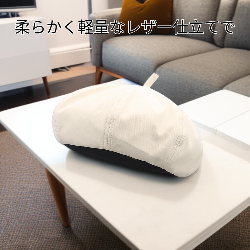 和風マットレザーの秋冬用ペインターハット（女性用）