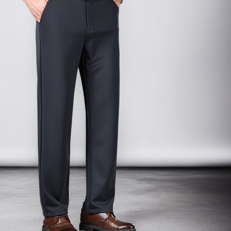 남자 기모 캐주얼 팬츠 고탄력 일자 비즈니스 정장바지 가을 겨울 와이드 팬츠
