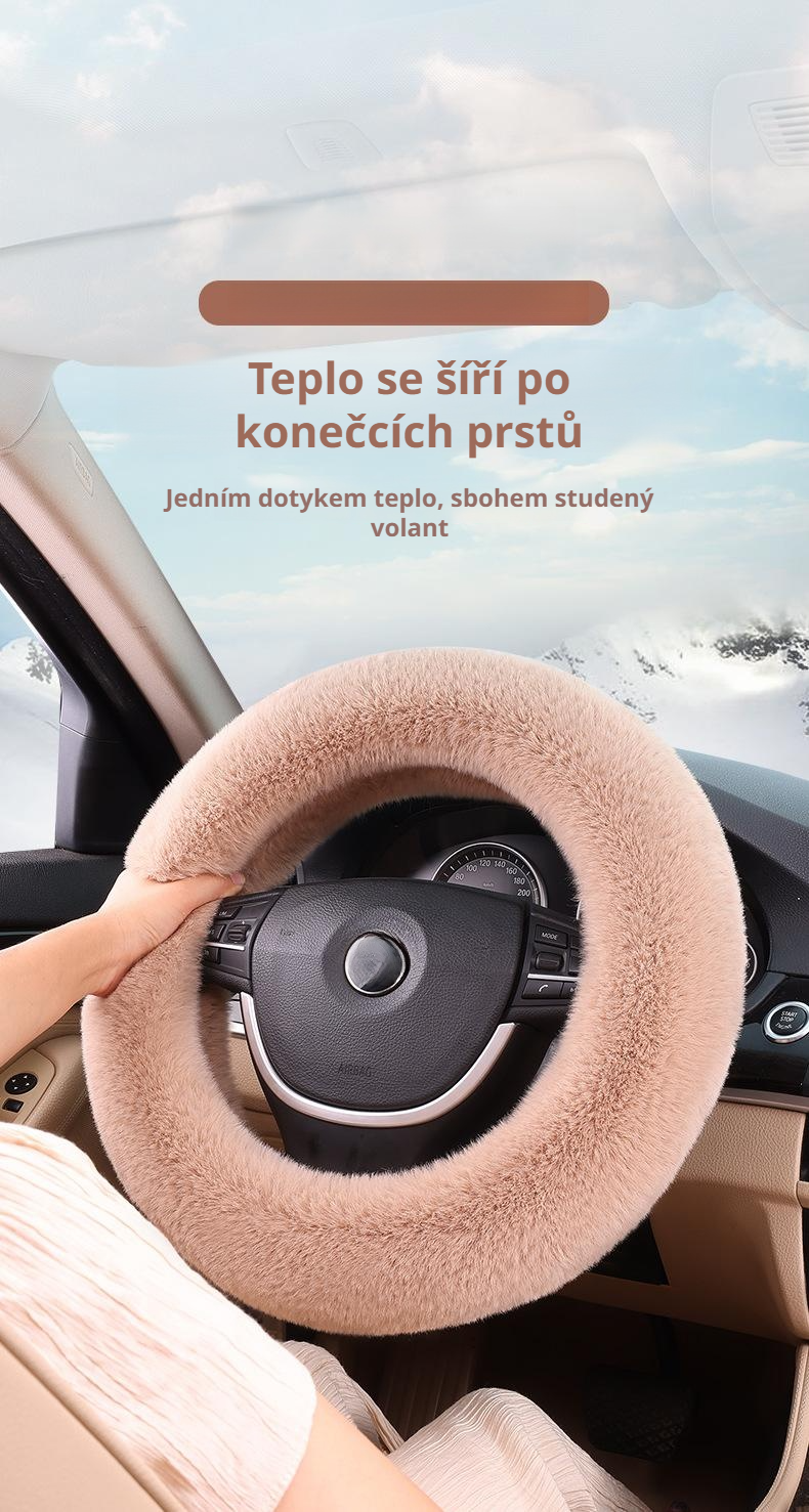 Neklouzavý design potahu na volant z plyše