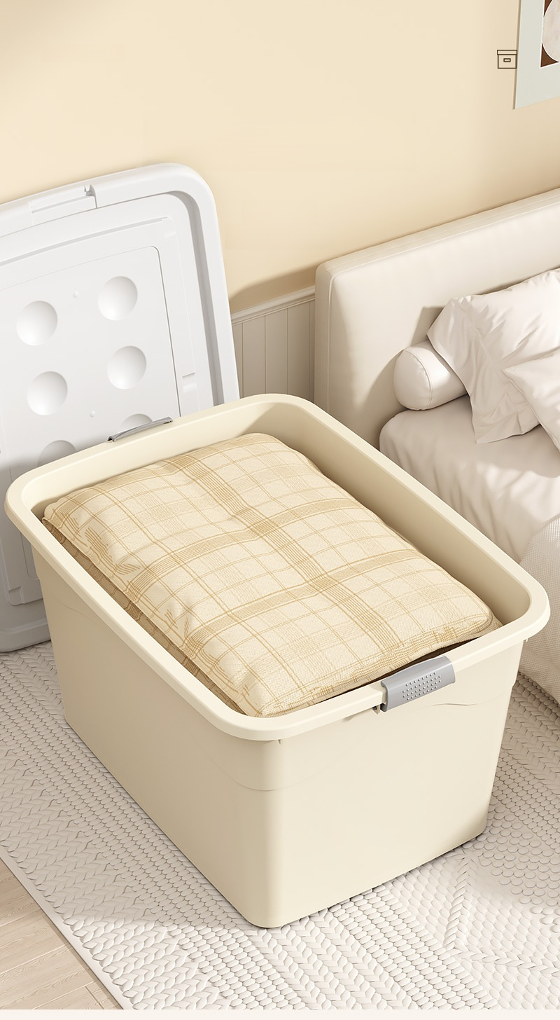 Grand bac de rangement en plastique avec couvercle pour la maison