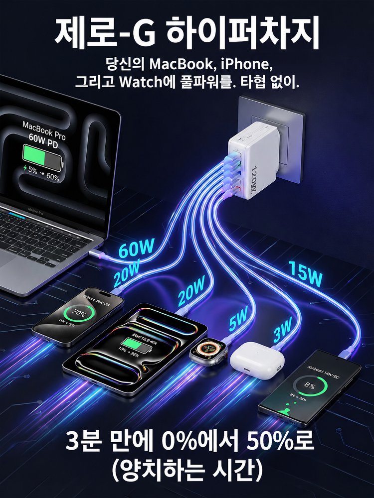 【휴대폰 본래 속도로 복원】6포트 고속 충전기
