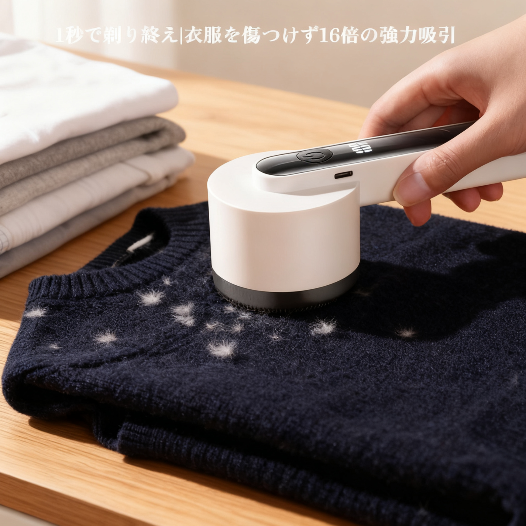 充電式毛玉クリーナー　デジタル表示付き　家庭用衣類毛玉取り機