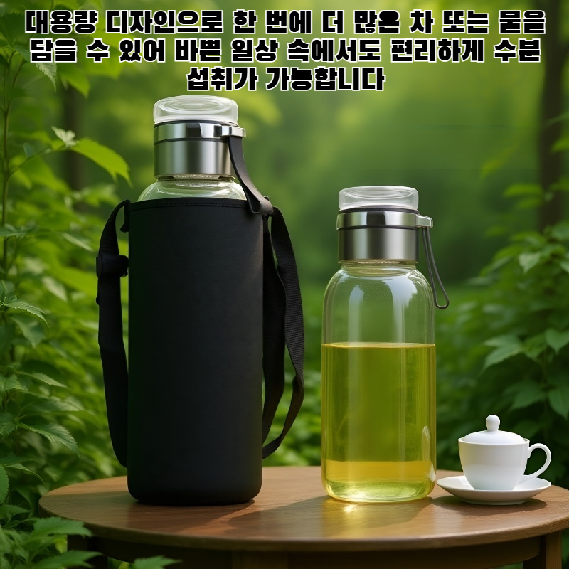 대용량 차와 물 분리형 고붕규산 유리 물컵