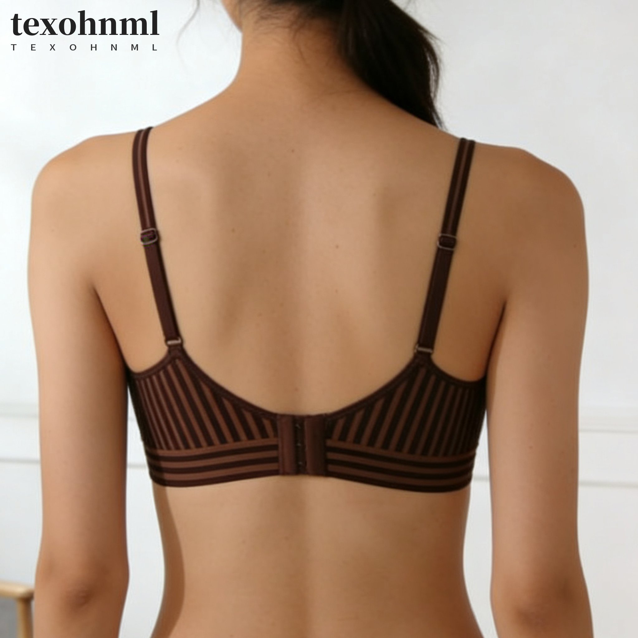 快適な着け心地のストライプ柄ノンワイヤーブラ