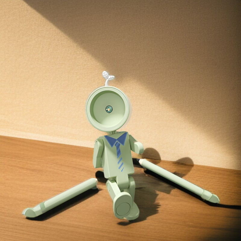 宇宙飛行士の磁気ナイトライトLEDミニロボット、バッテリーブックライト、デスクトップビルディングブロック装飾、雰囲気のあるライト付き