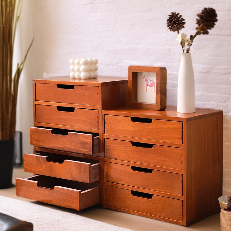 탁상 사물함 다단 수납 서랍형 사물함 잡동사니 수납장 우드 화장품 사물함 사물함 다용도 스몰 키높이 선반