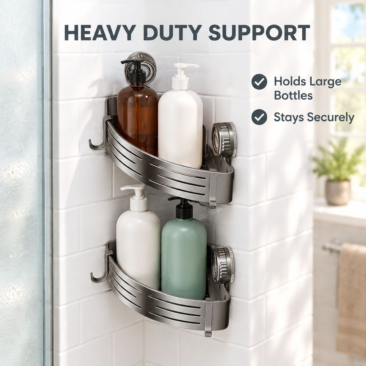 Powerful Suction Cup Triangle Storage Rack