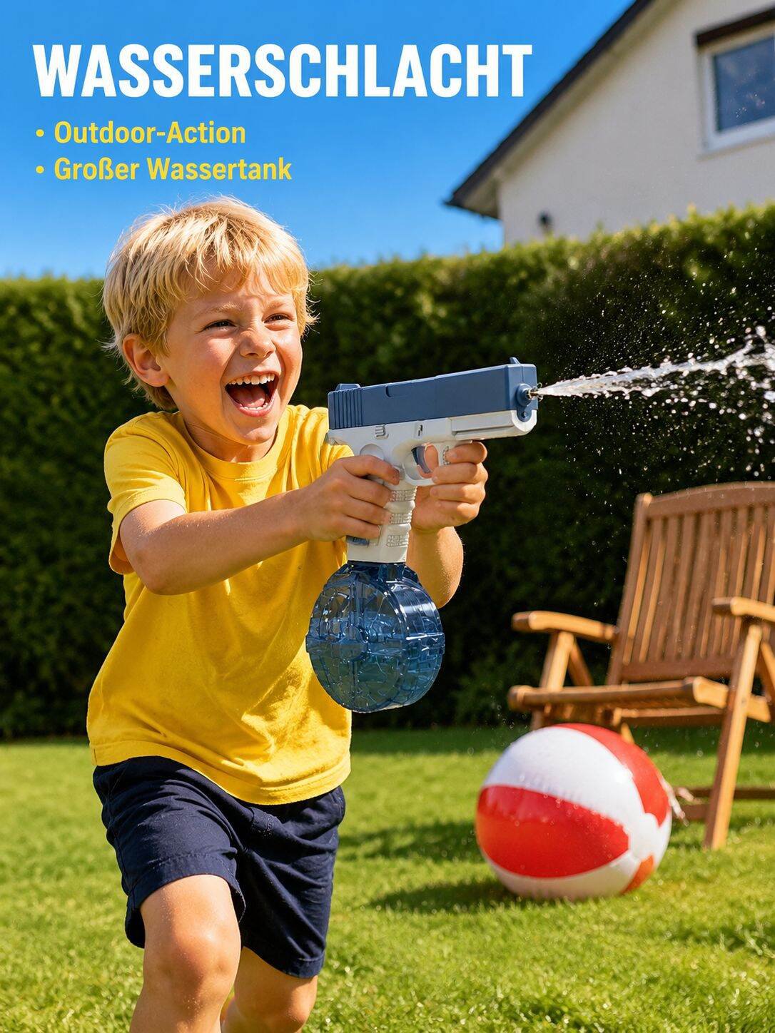 Elektrische Hochdruck-Wasserpistole für Kinder, automatische Ansaugung, großer Wassertank