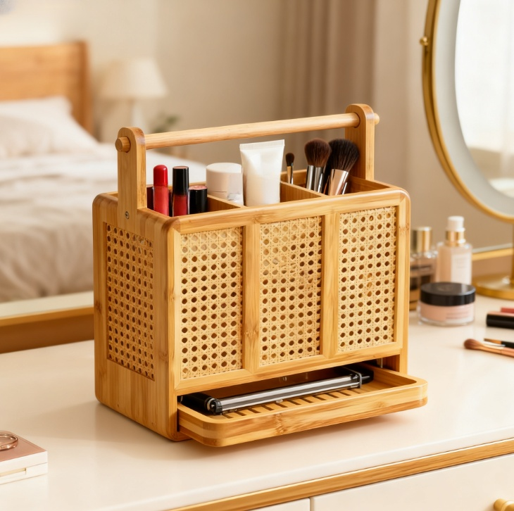 ที่ใส่ตะเกียบและช้อนส้อมแบบสานไม้ไผ่ (แพ็ค 2 ชิ้น)