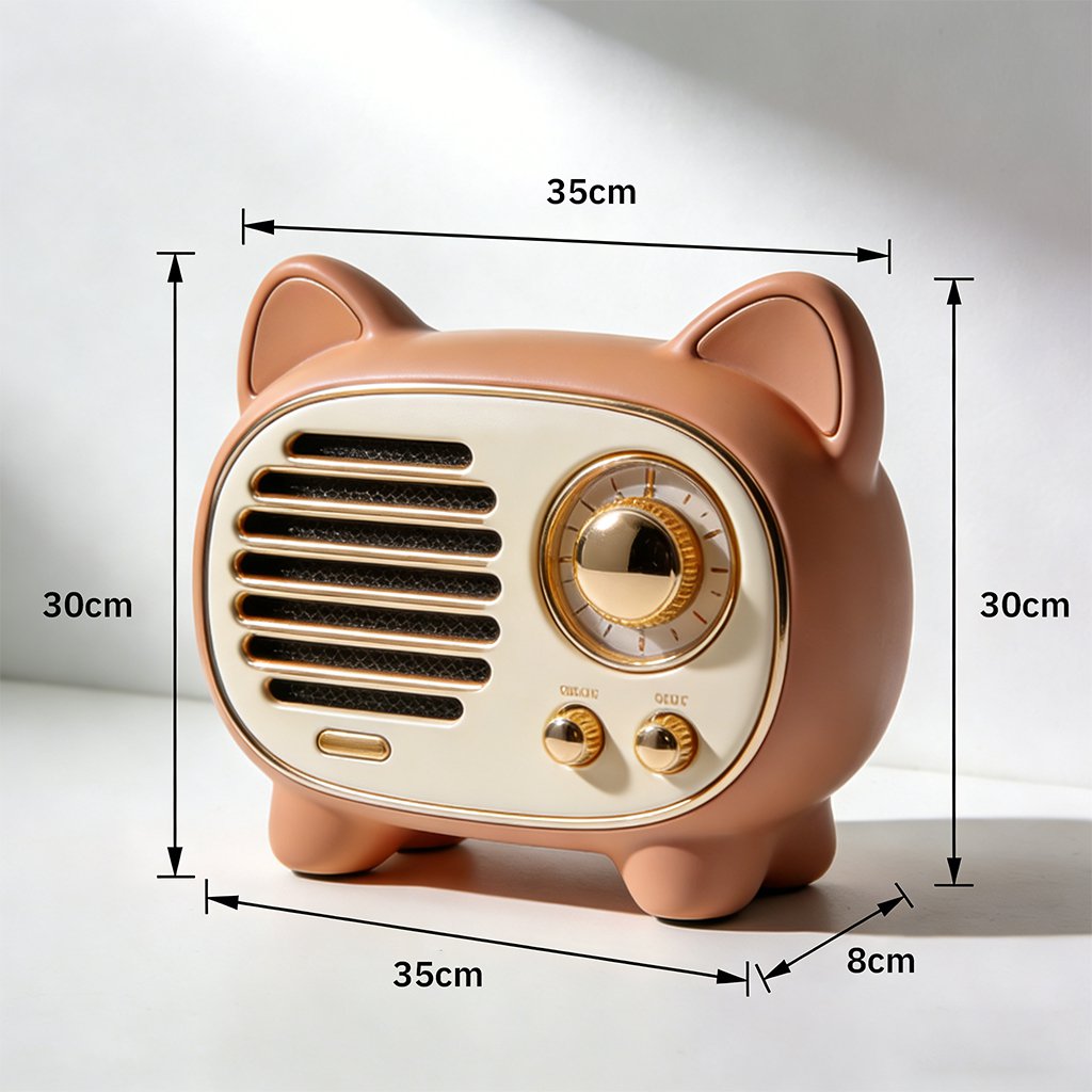 클래식 스타일 FM 라디오 측면 사진