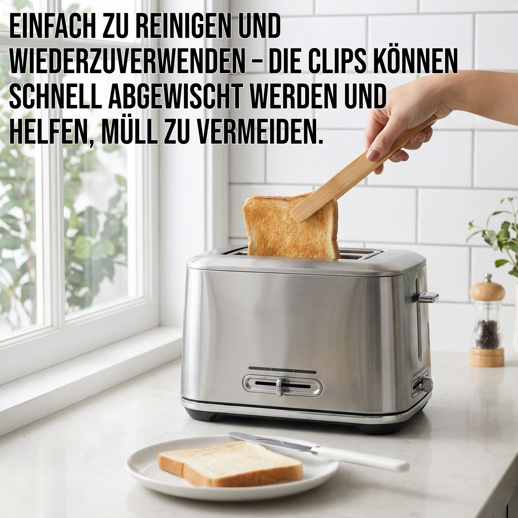 Stabile Bambus Clips zum Verschließen von Lebensmittelbeuteln