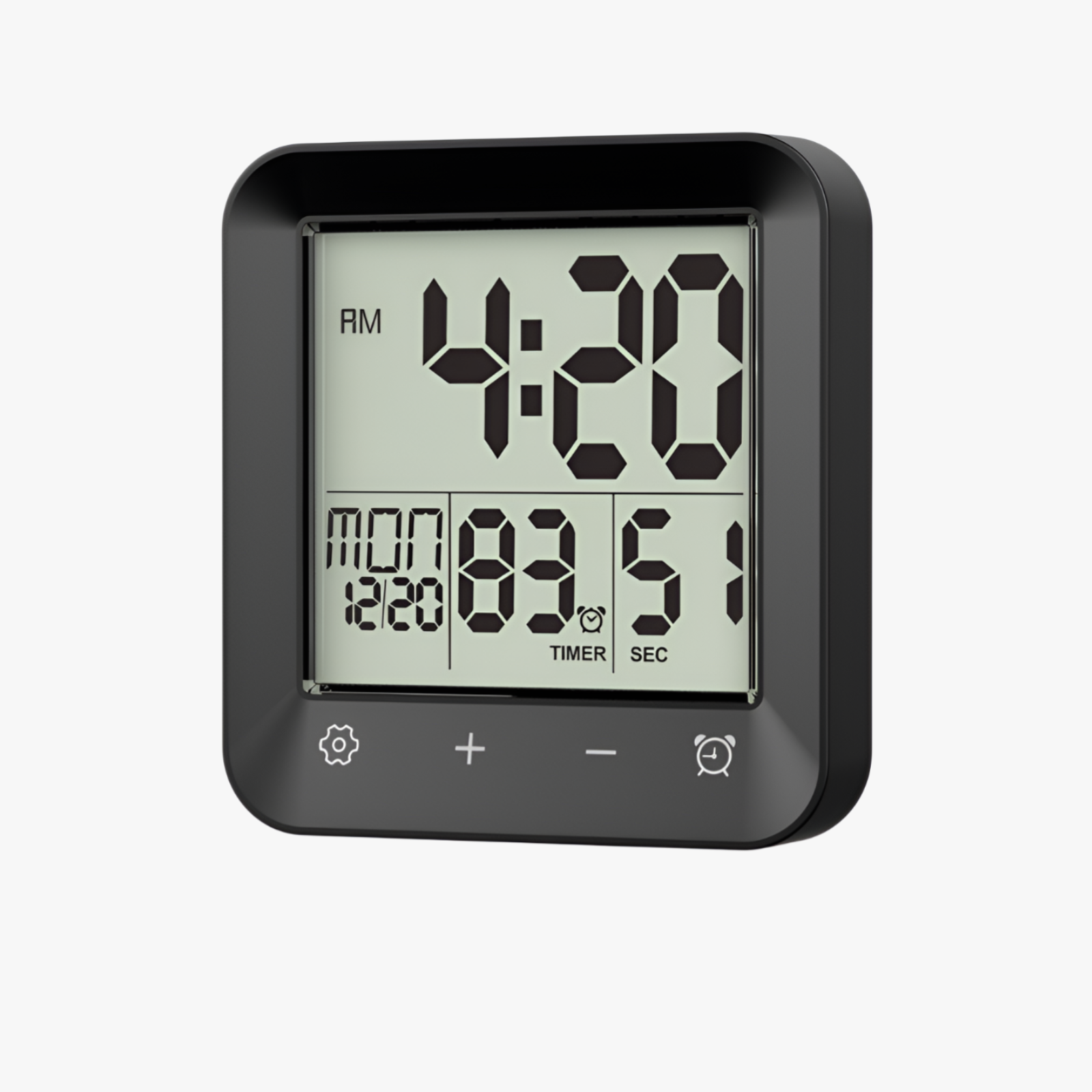 Waterproof bathroom clock with suction cup, multi-functional bathroom thermometer, wall-mounted cloc