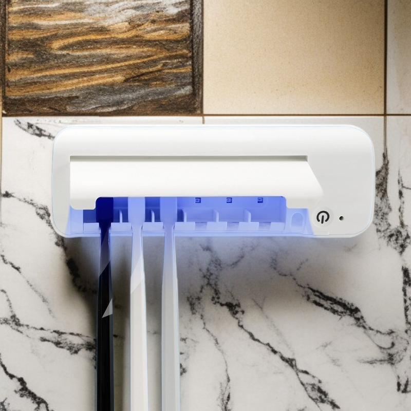 다기능 자외선 칫솔 소독기 펀치 프리 벽걸이형 칫솔 수납함