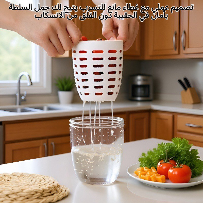 كوب سلطة محكم الإغلاق مانع للتسرب