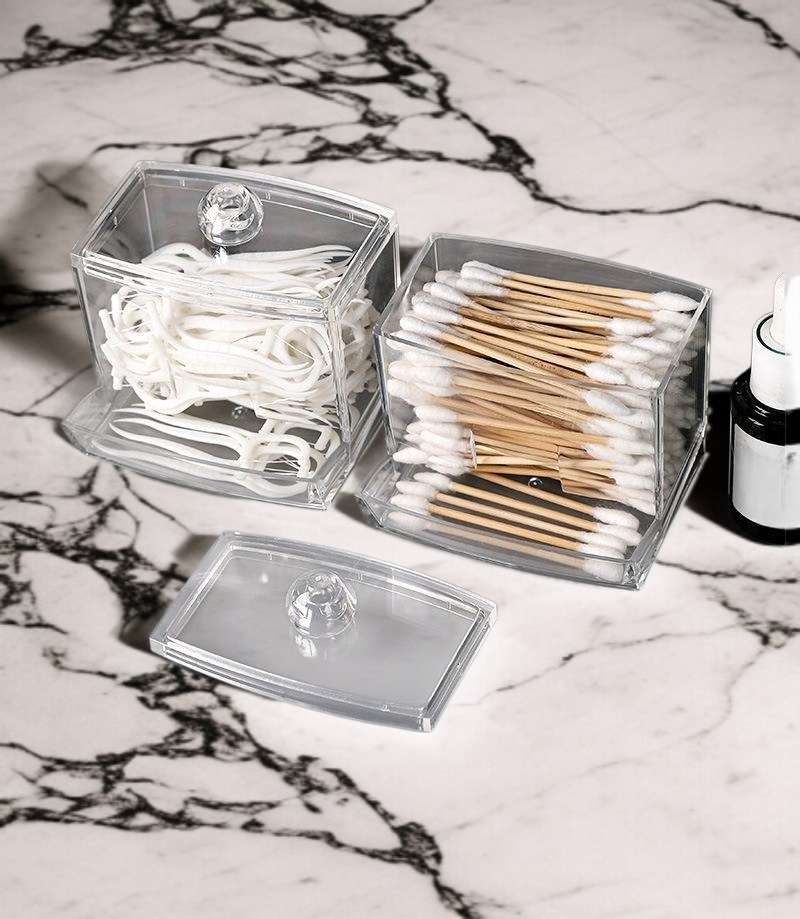 綿棒歯糸透明カバー付き収納ケースの全体画像