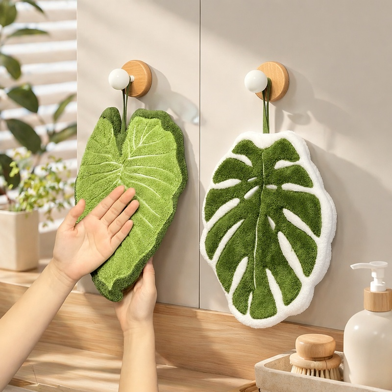 Monstera-Blatt-Design Handtuch, saugfähig für Küche und Badezimmer